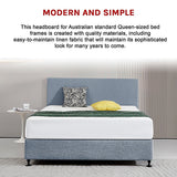 NNEDSZ Linen Fabric Queen Bed Deluxe Headboard Bedhead - Berlin Blue