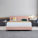 NNEDSZ Linen Fabric King Bed Deluxe Headboard Bedhead - Pale Pink