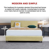 NNEDSZ Linen Fabric King Bed Deluxe Headboard Bedhead - Sulfur Yellow