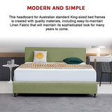 NNEDSZ Linen Fabric King Bed Deluxe Headboard Bedhead - Olive Green