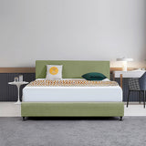 NNEDSZ Linen Fabric King Bed Deluxe Headboard Bedhead - Olive Green