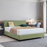 NNEDSZ Linen Fabric King Bed Deluxe Headboard Bedhead - Olive Green