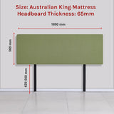 NNEDSZ Linen Fabric King Bed Deluxe Headboard Bedhead - Olive Green