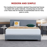 NNEDSZ Linen Fabric King Bed Deluxe Headboard Bedhead - Berlin Blue