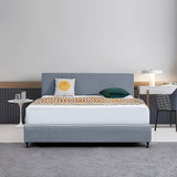 NNEDSZ Linen Fabric King Bed Deluxe Headboard Bedhead - Berlin Blue