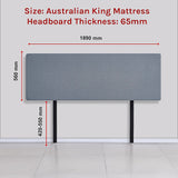 NNEDSZ Linen Fabric King Bed Deluxe Headboard Bedhead - Berlin Blue