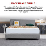 NNEDSZ Linen Fabric King Bed Deluxe Headboard Bedhead - Night Ash