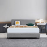 NNEDSZ Linen Fabric King Bed Deluxe Headboard Bedhead - Night Ash