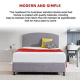 NNEDSZ Linen Fabric Double Bed Curved Headboard Bedhead - Slate Ash