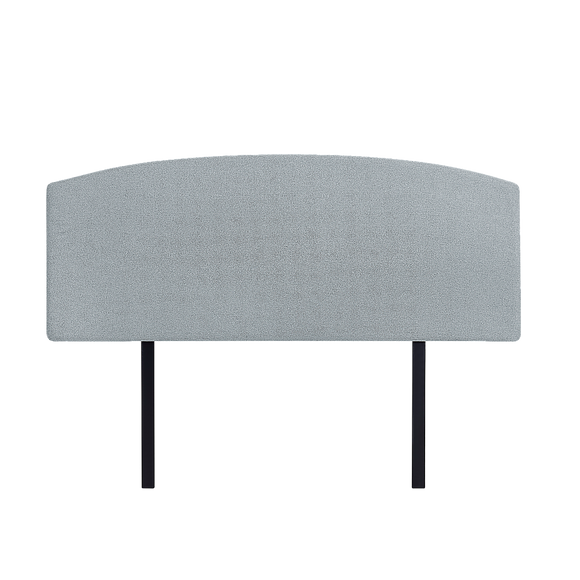 NNEDSZ Linen Fabric Double Bed Curved Headboard Bedhead - Stone Grey