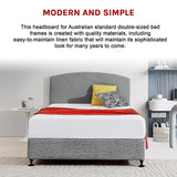 NNEDSZ Linen Fabric Double Bed Curved Headboard Bedhead - Night Ash