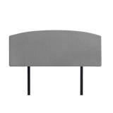 NNEDSZ Linen Fabric Double Bed Curved Headboard Bedhead - Night Ash