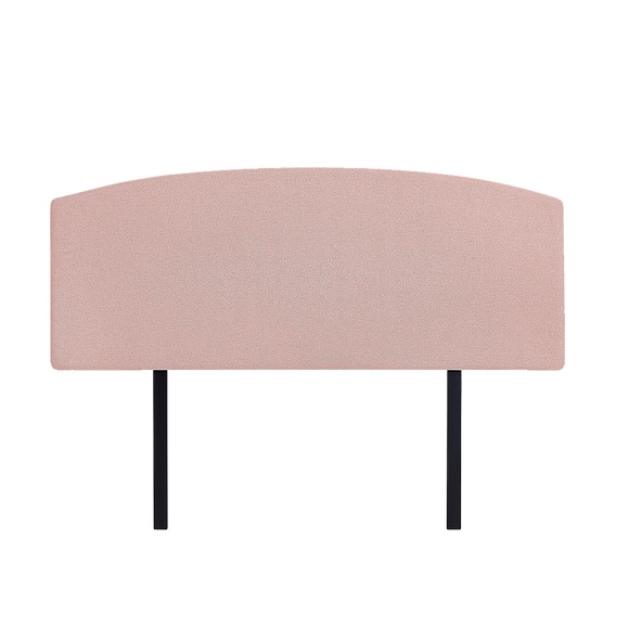 NNEDSZ Linen Fabric Queen Bed Curved Headboard Bedhead - Pale Pink