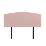 NNEDSZ Linen Fabric Queen Bed Curved Headboard Bedhead - Pale Pink