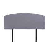 NNEDSZ Linen Fabric Queen Bed Curved Headboard Bedhead - Slate Ash