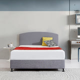 NNEDSZ Linen Fabric Queen Bed Curved Headboard Bedhead - Slate Ash