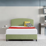 NNEDSZ Linen Fabric Queen Bed Curved Headboard Bedhead - Olive Green