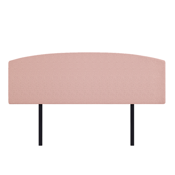 NNEDSZ Linen Fabric King Bed Curved Headboard Bedhead - Pale Pink