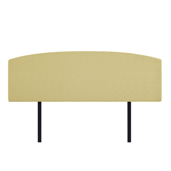 NNEDSZ Linen Fabric King Bed Curved Headboard Bedhead - Sulfur Yellow