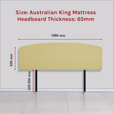 NNEDSZ Linen Fabric King Bed Curved Headboard Bedhead - Sulfur Yellow