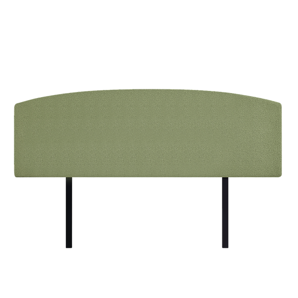 NNEDSZ Linen Fabric King Bed Curved Headboard Bedhead - Olive Green