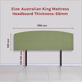 NNEDSZ Linen Fabric King Bed Curved Headboard Bedhead - Olive Green
