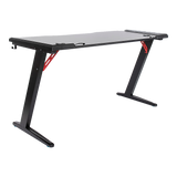 NNEDSZ LED Gaming Desk Computer Table with Cup Holder Headphone Hook Cable Hole