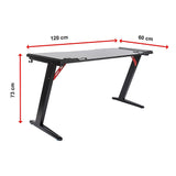 NNEDSZ LED Gaming Desk Computer Table with Cup Holder Headphone Hook Cable Hole
