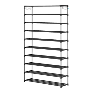 NNEDSZ 10 Tier Black Shoe Rack Metal Shoe Storage Organizer Rack 50-Pair Large Capacity