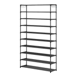 NNEDSZ 10 Tier Black Shoe Rack Metal Shoe Storage Organizer Rack 50-Pair Large Capacity