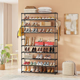 NNEDSZ 10 Tier Black Shoe Rack Metal Shoe Storage Organizer Rack 50-Pair Large Capacity