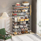 NNEDSZ 10 Tier Black Shoe Rack Metal Shoe Storage Organizer Rack 50-Pair Large Capacity
