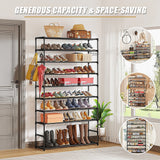 NNEDSZ 10 Tier Black Shoe Rack Metal Shoe Storage Organizer Rack 50-Pair Large Capacity