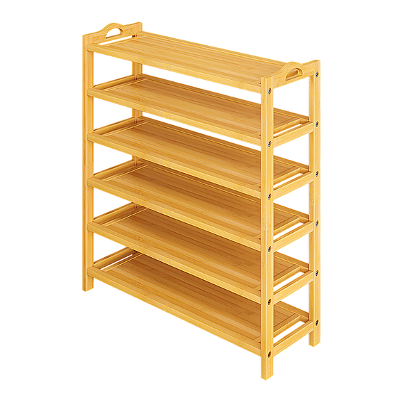 NNEDSZ 6 Layers Natural Wood Bamboo Shelf Entryway Storage Shoe Rack Home Furniture