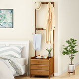 NNEDSZ Wooden Hall Stand Modern Style Minimalist Home Floor Coat Rack with Drawer