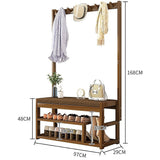 NNEDSZ 97x168cm Hallway Bench Coat Rack Stand Multifunctional Hall Shelf Entryway