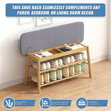 NNEDSZ Shoe Stool Storage Rack Cabinet Multifunctional Space Saving