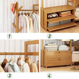 NNEDSZ 165x100cm Clothes Rack Stand Storage Shelves Modern Coat Tree