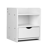 NNEDSZ Bedside Table Side Nightstand Storage Drawer Shelf Bedroom Unit