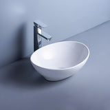 NNEDSZ Ceramic Bathroom Basin Vanity Sink Oval Above Counter Top Mount Bowl