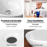 NNEDSZ Ceramic Bathroom Basin Vanity Sink Oval Above Counter Top Mount Bowl