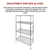 NNEDSZ Modular Wire Storage Shelf 1200 x 450 x 1800mm Steel Shelving