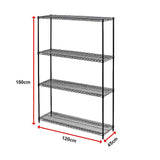 NNEDSZ Modular Wire Storage Shelf 1200 x 450 x 1800mm Steel Shelving