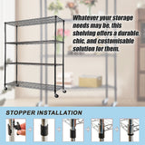 NNEDSZ Modular Wire Storage Shelf 1200 x 450 x 1800mm Steel Shelving