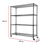 NNEDSZ Modular Wire Storage Shelf 1500 x 600 x 1800mm Steel Shelving