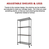 NNEDSZ Modular Wire Storage Shelf 900 x 350 x 1800mm Steel Shelving