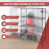 NNEDSZ Modular Wire Storage Shelf 1500 x 450 x 1800mm Steel Shelving