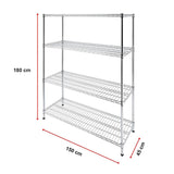 NNEDSZ Modular Wire Storage Shelf 1500 x 450 x 1800mm Steel Shelving