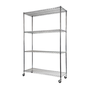 NNEDSZ Modular Wire Storage Shelf 1500 x 450 x 1920mm Steel Shelving with Wheels