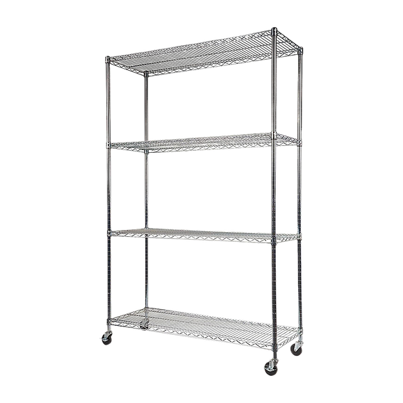 NNEDSZ Modular Wire Storage Shelf 1500 x 450 x 1920mm Steel Shelving with Wheels